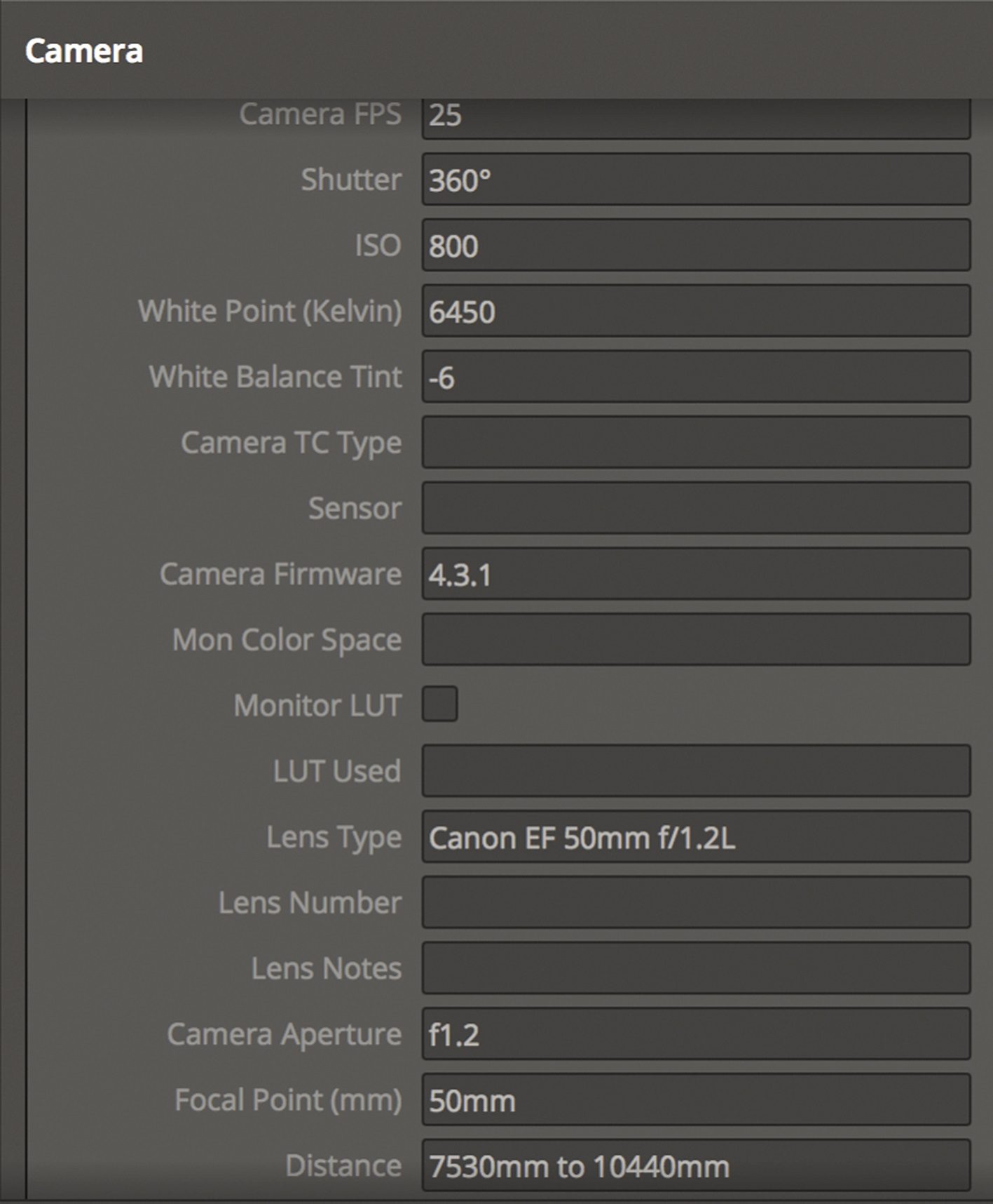 metacanon digital production Objektivdaten werden mitgeschrieben und tauchen in Resolve auf...