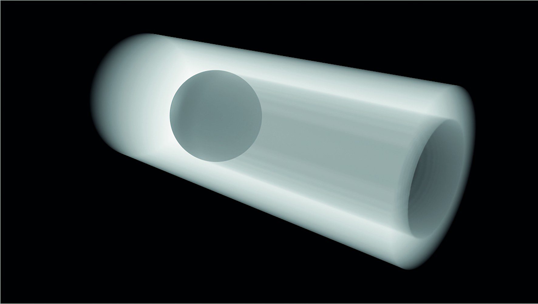 bild02 digital production Bild O2: Ein paralleler Spot mit sichtbarem volumetrischem Licht: ein zu hoher Wert im Parameter Sample-Dichte (Tab Sichtbarkeit) führt zu Vergröberungs-Artefakten...