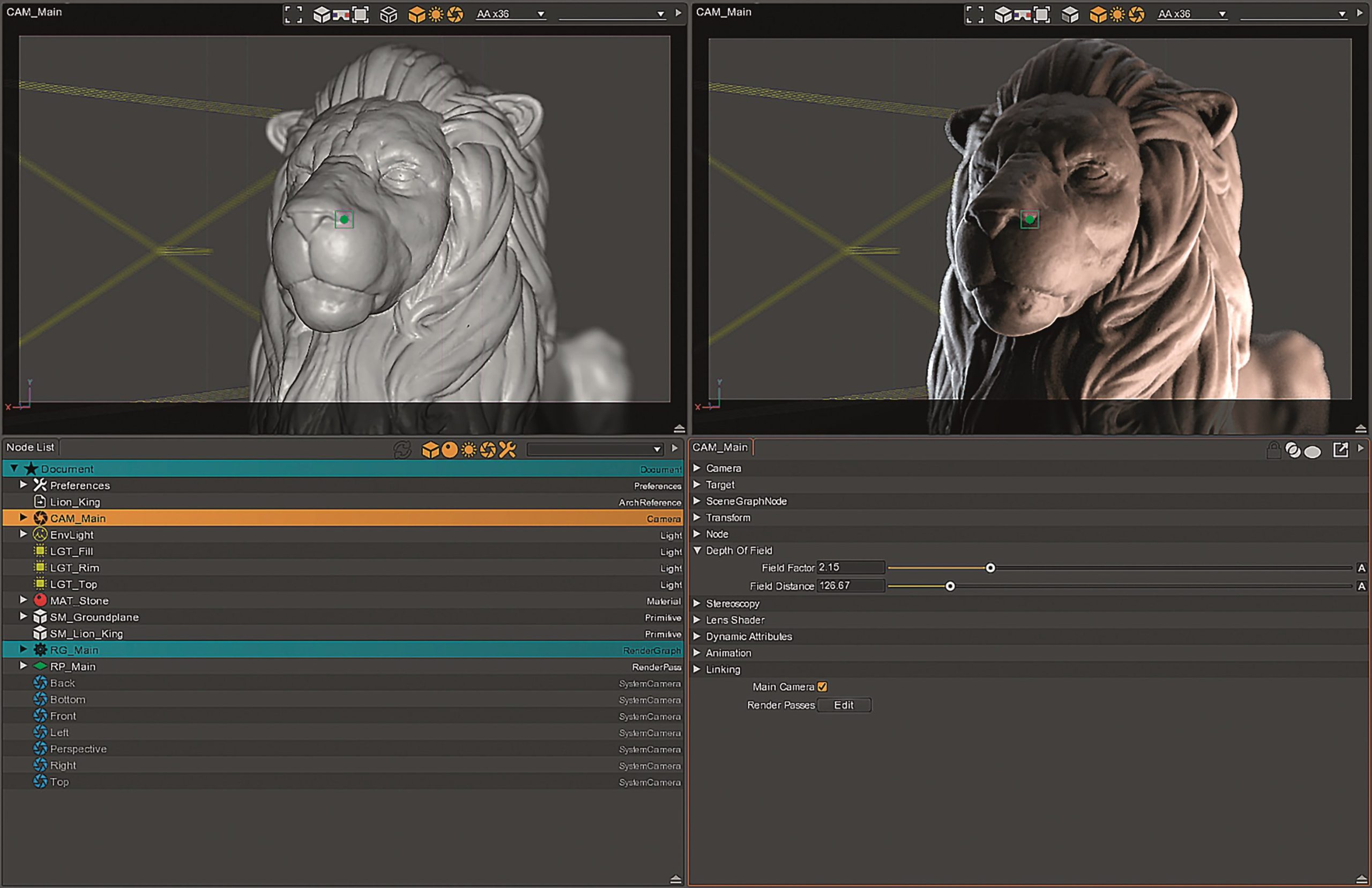 sgdof digital production Die Parameter der jeweiligen Objekte können in einem eigenständigen Editor betrachtet und angepasst werden.