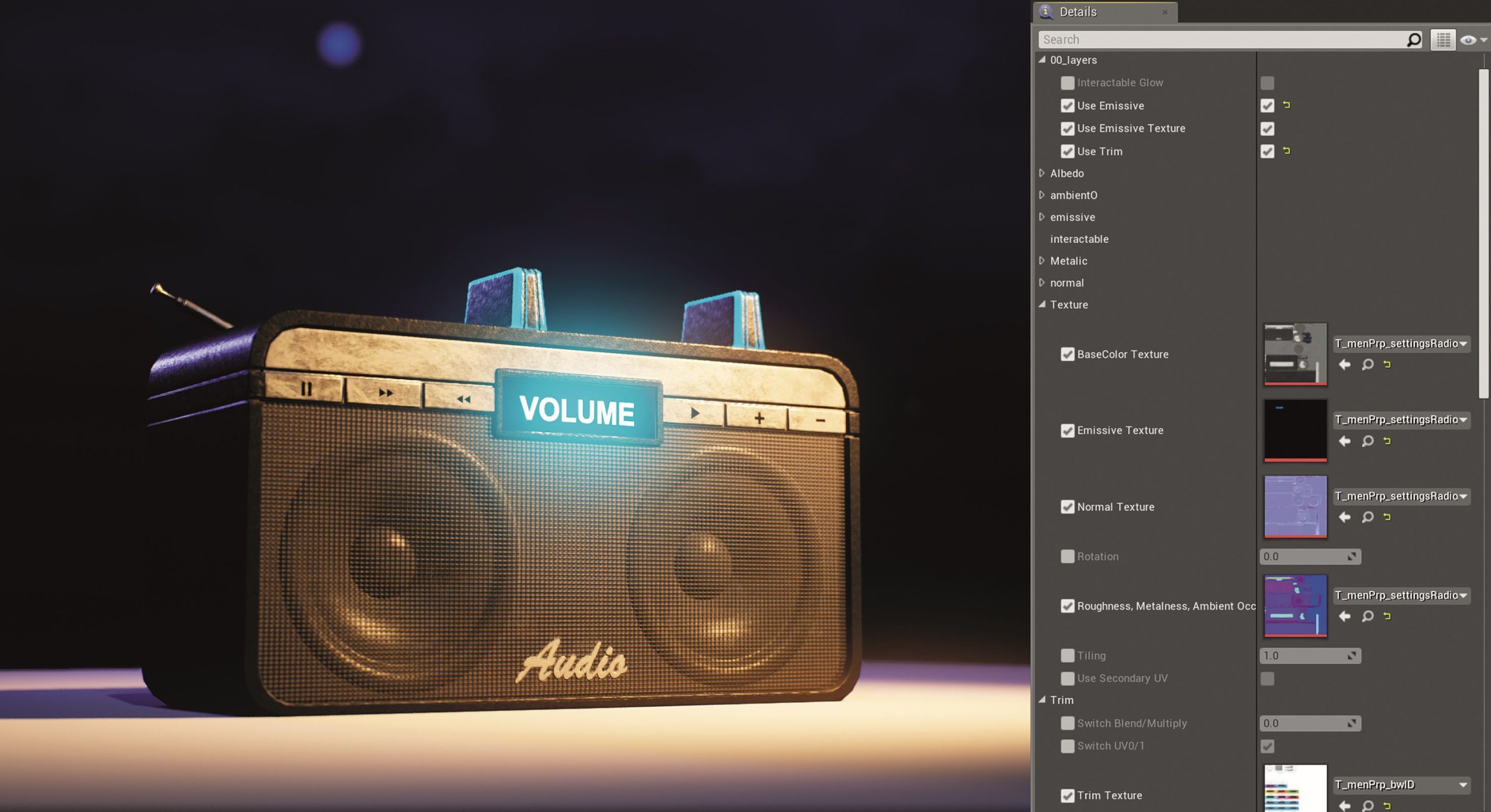 abbildung06radiomastermaterial digital production Abb. 7: Eine Material-Instanz, die vom Master Material ableitet