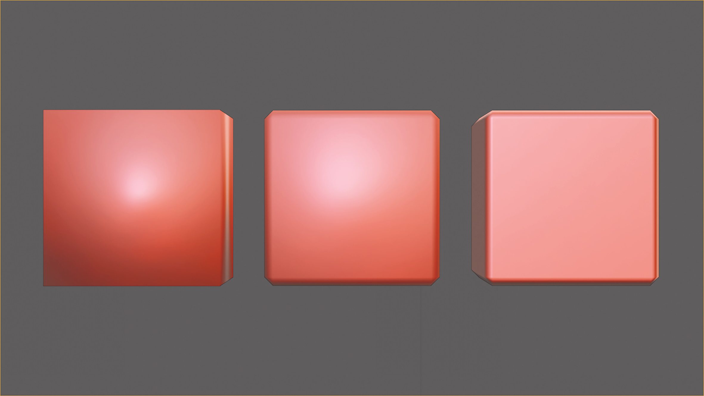 abbildung08faceweightednormals digital production Abb. 9: Vergleich aus Smooth Shading, Bevel mit Smooth Shading und Bevel mit Face-Weighted Normals