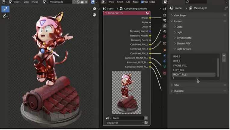 blender 32render passes digital production